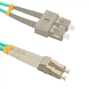 Qoltec Patchcord Światłowodowy LC/UPC-SC/UPC MM 50/125 OM4 10m 54352 - Patchcordy - miniaturka - grafika 1