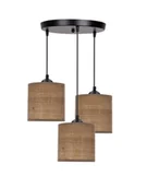 Lampy sufitowe - Lampa wisząca Legno 3x40W, ratanowa, boho - miniaturka - grafika 1