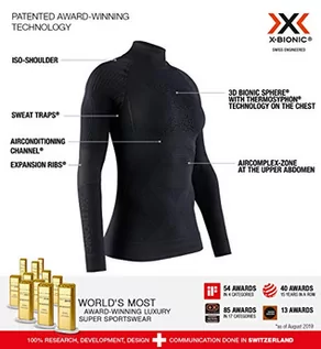 Koszulki i topy damskie - X-Bionic damska koszulka Energy Accumulator 4.0 koszulka Turtle Neck Long Sleeves czarny czarny X-S - grafika 1