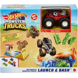 Mattel Monster Trucks Zestaw Kaskaderskie lądowanie GVK08 - Tory, garaże, parkingi - miniaturka - grafika 1