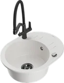 Zlewozmywaki z baterią - Mexen Kevin zlewozmywak granitowy 1-komorowy z baterią kuchenną Duo, biały - 6517-20-671701-70-B - miniaturka - grafika 1