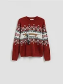 Swetry męskie - Reserved - Sweter ze świątecznym motywem - wielobarwny - miniaturka - grafika 1