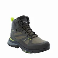 Buty trekkingowe męskie - Buty męskie w góry Jack Wolfskin FORCE STRIKER TEXAPORE MID M lime / dark green - 42 - miniaturka - grafika 1