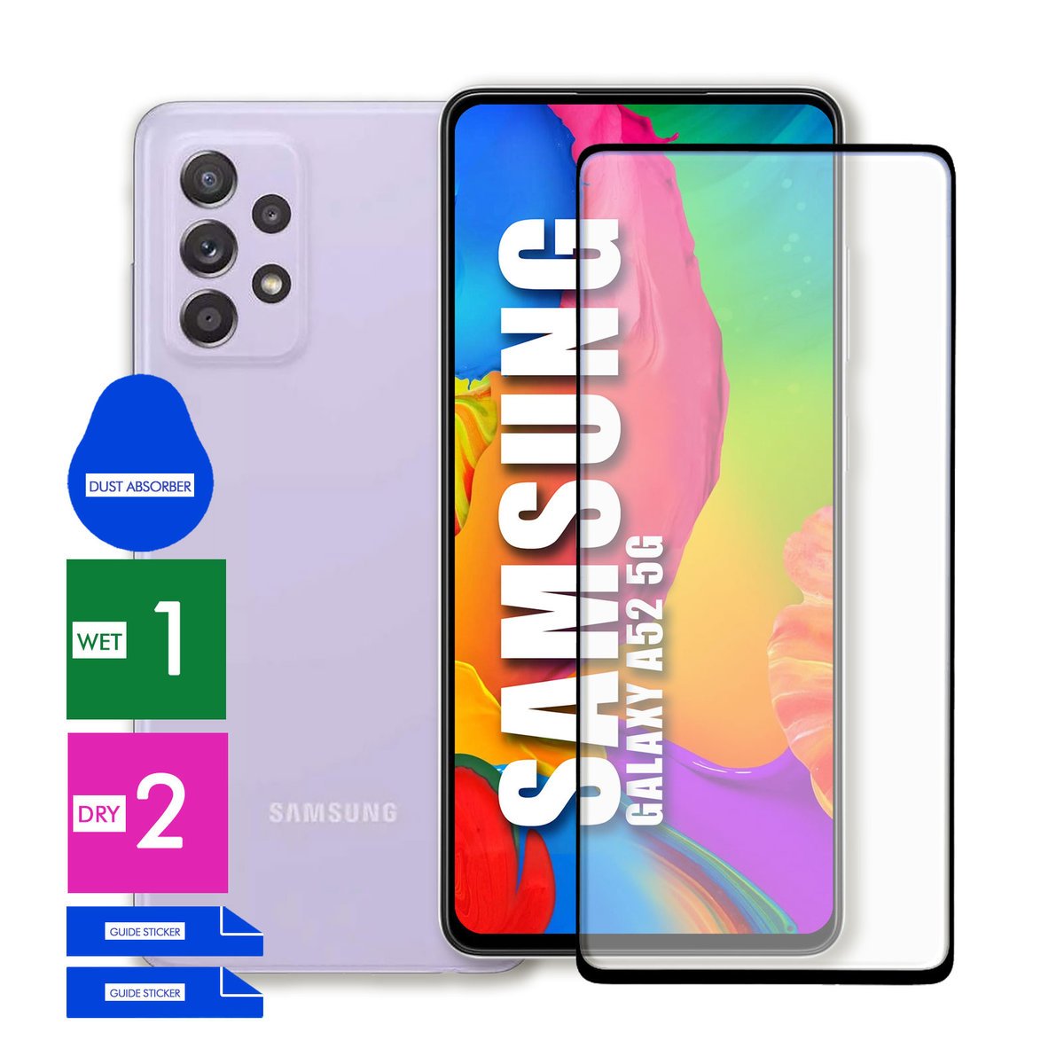 SZKŁO OCHRONNE DO SAMSUNG GALAXY A52 5G HARTOWANE 9H PEŁNE CAŁY EKRAN 5D