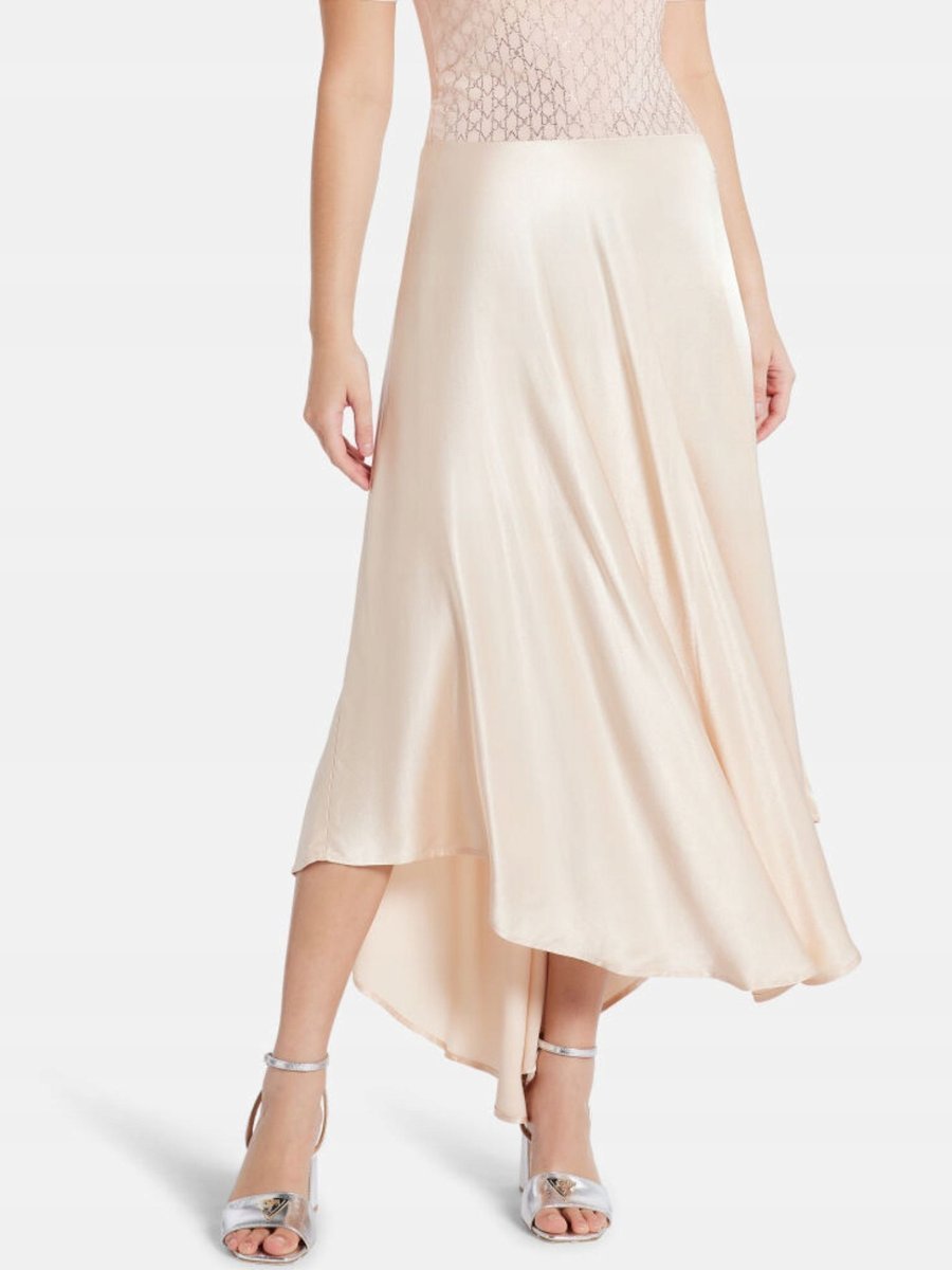 Spódnica damska Guess W5RD58 WGY20 beżowy - L