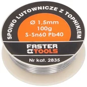 Akcesoria do lutowania - FASTER TOOLS Cyna z kalafonią 100 g 1,5 mm - miniaturka - grafika 1
