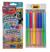 Kredki, ołówki, pastele i pisaki - Kredki Ołówkowe Dwustronne Pastelowe 12Szt 24 Kol. - miniaturka - grafika 1