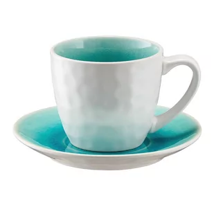 Filiżanka Z Kamionki Szaro-Niebieska 240 Ml Ze Spodkiem Opal Blue Villa Italia - Filiżanki - miniaturka - grafika 1