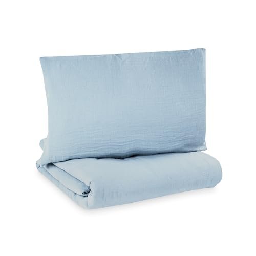 Julius Zöllner Pościel muślinowa denim, rozmiar 100 x 135 i 40 x 60 cm, pościel dziecięca, sprawdzona pod kątem substancji szkodliwych