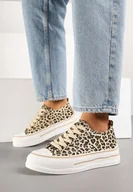 Trampki damskie - Panterkowe Klasyczne Trampki na Grubej Podeszwie Natileva - miniaturka - grafika 1