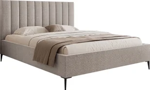 DomoHome Łóżko na sprężynach skrzyniowych Łóżko do sypialni Idealne do Twojej sypialni Luksusowe łóżko tapicerowane, rozmiar: 160x200x40cm, model: MonaSLIM III, kolor: szary - Łóżka - miniaturka - grafika 1
