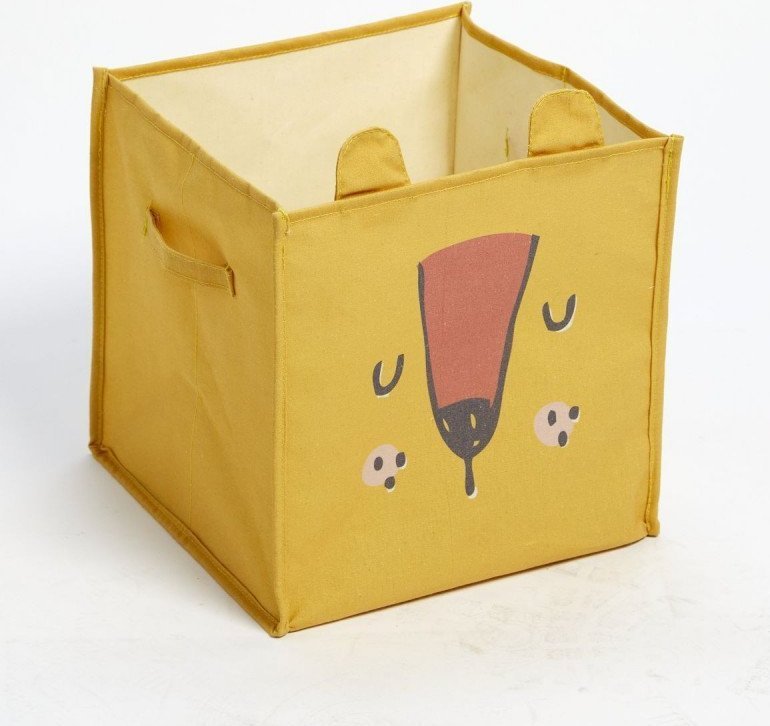 LA FACTORY Kosz na zabawki kwadratowy THE KING OF THE JUNGLE, 31 x 31 x 31 cm
