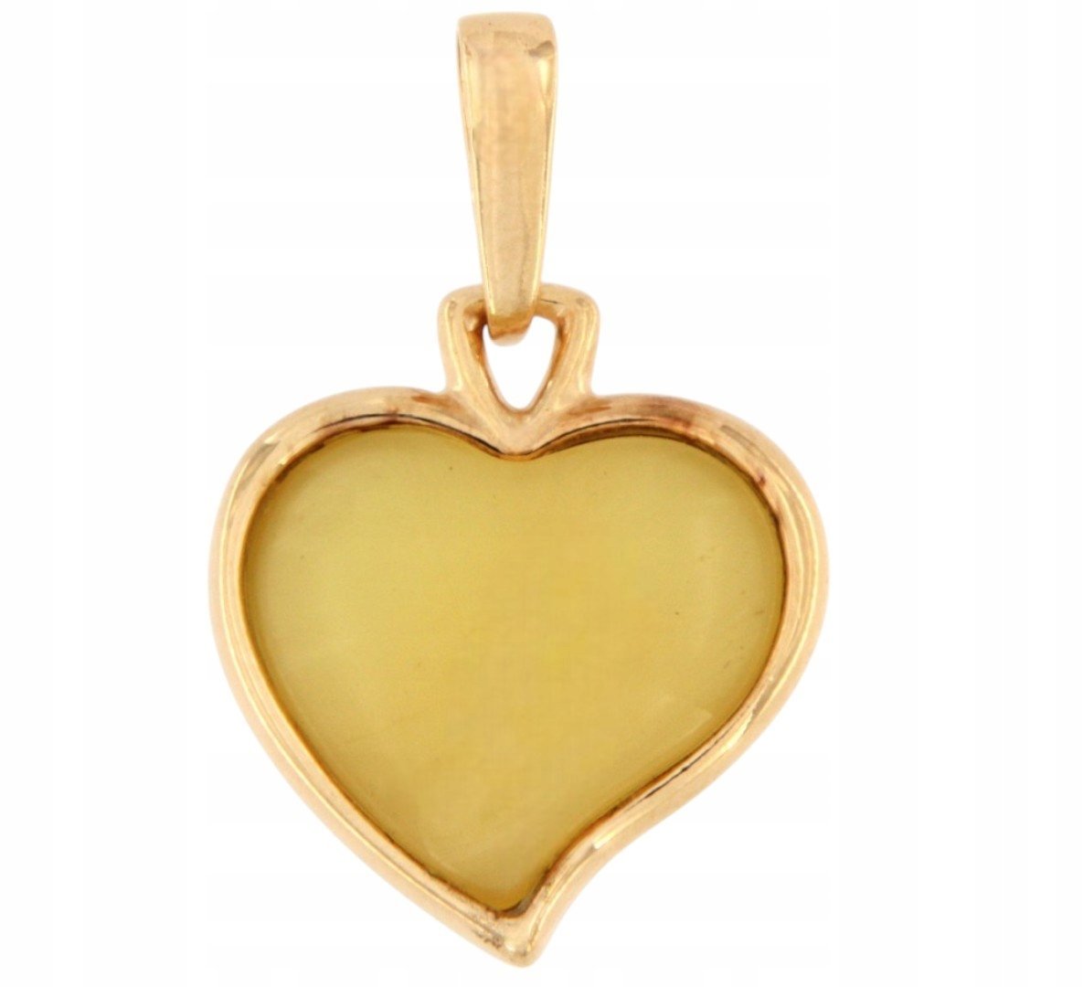 Bursztynowe Serce Srebro 925 Wisiorek Zawieszka Serduszko Pozłacana
