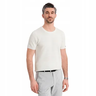 Dzianinowa koszulka męska z drobną strukturą biała OM-TSCT-0244 V1 roz. XXL - Koszulki męskie Dzianinowa koszulka męska z drobną strukturą biała OM-TSCT-0244 V1 roz. XXL - Koszulki męskie - miniaturka - grafika 1