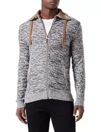Swetry męskie - TOM TAILOR Męskie Kardigan 1034638, 30989 - Quarry Beige Mouline, XXL - miniaturka - grafika 1