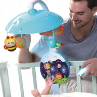 Zawieszki dla dzieci i niemowląt - KARUZELA ZAWIESZKA SENSORYCZNA PROJEKTOR 2w1 ŁÓŻECZKO GRZECHOTKI KOŁYSANKA - miniaturka - grafika 1