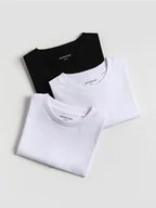 Koszulki dla chłopców - Reserved - Bawełniany t-shirt 3 pack - czarny - miniaturka - grafika 1
