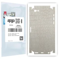 Szkła hartowane na telefon - Folia naklejka skórka strukturalna na TYŁ+BOKI do Apple iPhone SE (2016 pierwszy model) -  Skóra Krokodyla Biała - apgo SKINS - miniaturka - grafika 1