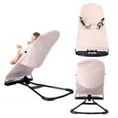 Leżaczki i huśtawki - LEŻACZEK BUJACZEK dla DZIECI NIEMOWLĄT DZIECIĘCY RÓŻOWY + PAŁĄK na ZABAWKI VIXMIX - miniaturka - grafika 1