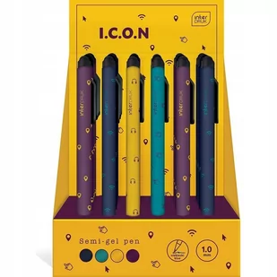 Długopis automatyczny niebieski z rysikiem - Długopisy - miniaturka - grafika 1