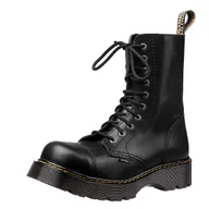 Botki męskie - glany STEEL - BLACK (10 dziurek) -36 - miniaturka - grafika 1