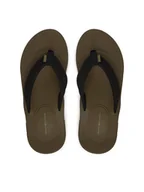 Klapki i japonki męskie - Tommy Hilfiger Japonki Molded Hilfiger Lth Beach Sandal FM0FM05802 Czarny - miniaturka - grafika 1
