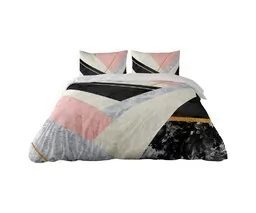 Matex Pościel satynowa 220x200 geometria kremowa pudrowa czarna Prestige 1 - Pościel - miniaturka - grafika 1