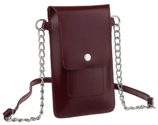 Mała torebka damska crossbody na telefon z zakładkami na karty skóra naturalna, bordowy - Torebki damskie Mała torebka damska crossbody na telefon z zakładkami na karty skóra naturalna, bordowy - Torebki damskie - miniaturka - grafika 1
