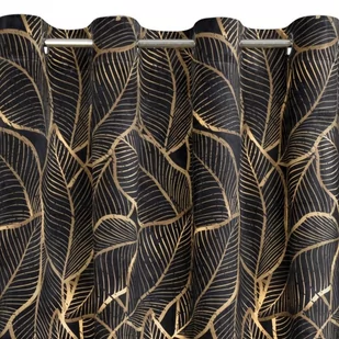 Zasłona Velvet Asteja 140 x 250 Przelotka Czarny - Zasłony - miniaturka - grafika 1