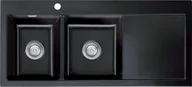 Zlewozmywaki - SystemCeram MERA DOUBLE | komora LEWA | NERO 68 (czarny połysk) (50790168) - miniaturka - grafika 1