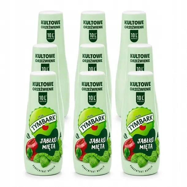 Syrop koncentrat do saturatora wody napój Tymbark Jabłko-Mięta 500ml x9