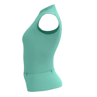 COMPRESSPORT Koszulka kompresyjna do biegania damska TRAIL POSTURAL TANK TOP shell blue - Koszulki sportowe męskie - miniaturka - grafika 7