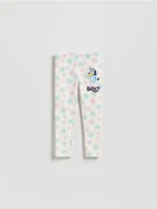 Spodnie i spodenki dla dziewczynek - Reserved - Bawełniane legginsy Bluey - złamana biel - miniaturka - grafika 1