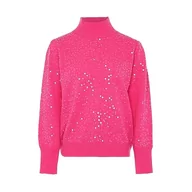Koszulki i topy damskie - Nascita Damski cienki top z dzianiny ze stójką i cekinami z poliestru, różowy, rozmiar XL/XXL, Rosa, XL - miniaturka - grafika 1