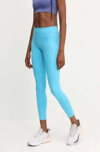Reebok legginsy treningowe Lux Contour kolor niebieski gładkie 100076338 - Legginsy - miniaturka - grafika 1
