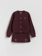 Bluzy dla dziewczynek - Reserved - Dzianinowy komplet - ciemnobrązowy - miniaturka - grafika 1