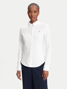 Tommy Hilfiger Koszula 1985 WW0WW43528 Écru Slim Fit - Koszule damskie - miniaturka - grafika 1