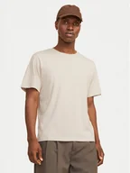 Koszulki męskie - Jack & Jones T-Shirt Corp Logo 12151955 Beżowy Regular Fit - miniaturka - grafika 1