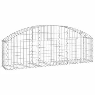 VIDAXL Łukowaty kosz gabionowy, 150x30x40/60 cm, galwanizowane żelazo - Ogrodzenia - miniaturka - grafika 3