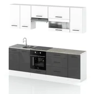 Meble kuchenne - Meble kuchenne komplet kuchnia marocco 2.6m nowoczesna biała szara połysk - miniaturka - grafika 1