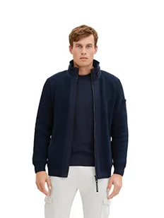 TOM TAILOR Męskie Kardigan ze stójką 1029734, 10668 - Sky Captain Blue, L - Swetry męskie - miniaturka - grafika 1