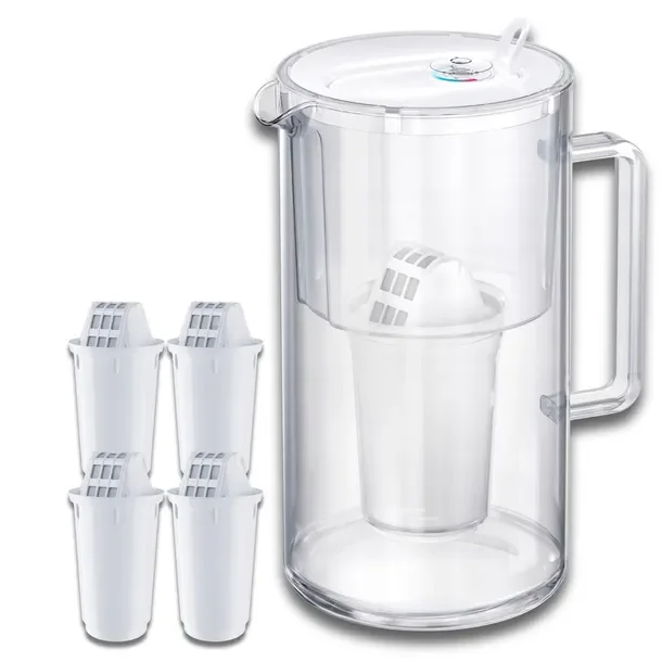 Dzbanek filtrujący szklany Aquaphor Nord 2,5l + 4 wkłady A5 (350L), biały