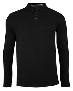 Koszulka Polo Czarna, Długi Rękaw, Longsleeve z Kołnierzykiem - Brave Soul, Męski - Koszulki męskie - miniaturka - grafika 1