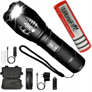 Latarka Taktyczna Led Akumulatorowa Bardzo Mocna - Latarki - miniaturka - grafika 1