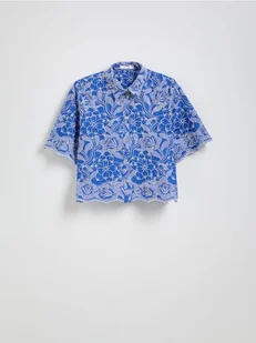 Reserved - Bawełniana koszula z haftem - wielobarwny - Koszule damskie - miniaturka - grafika 1