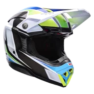 Kaski motocyklowe - Kask Cross BELL Moto-10 Spherical Grid Biały/NiebieskiL - miniaturka - grafika 1