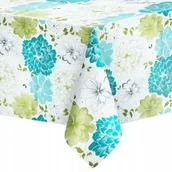 Dekoracje i nakrycia stołu na imprezę - OBRUS foliowy cerata kwiaty zielone 137x274DUŻY - miniaturka - grafika 1