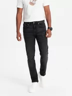 Spodnie męskie - Spodnie męskie jeansowe SLIM FIT - czarne V1 OM-PADP-0110 - miniaturka - grafika 1