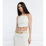 Koszulki i topy damskie - Patrizia Pepe Lniany top | Cropped Fit - miniaturka - grafika 1