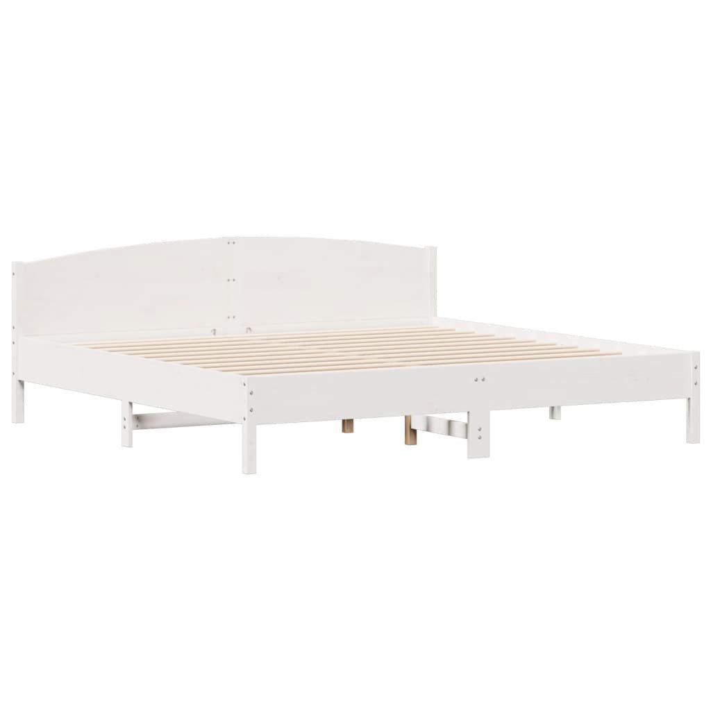 vidaXL Łóżko z litego drewna bez materaca białe 180x200 cm drewno sosnowe